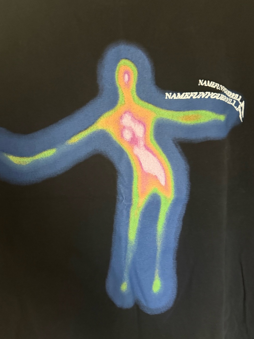 AFRIC EDEN Graphic Oversized T-Shirt XL Black Streetwear Thermal Body Tee - Picture 3 of 7